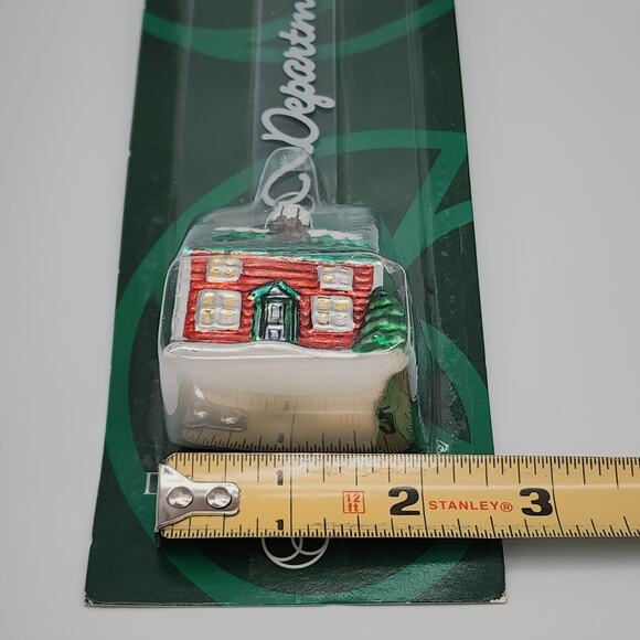 Dept 56 Christmas Ornament Village Mercury Glass House w/Hanger 52923 VTG New - Picture 4 of 6